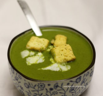 cream of spinach soup, palak ka shorba