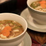 vegan clear soup with pasta, clear pasta soup