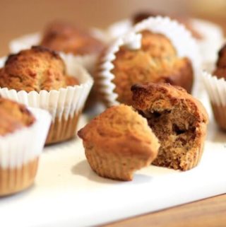 sugar-free and eggless banana muffins