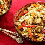 Israeli pearl couscous salad with fresh herbs