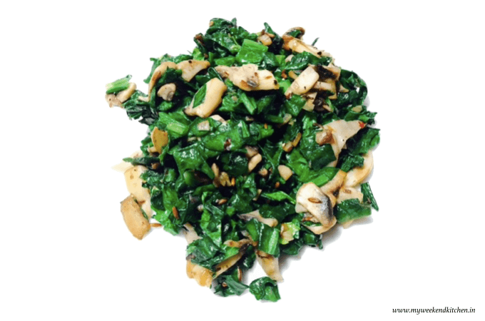 Spinach mushroom stir fry | My Weekend Kitchen