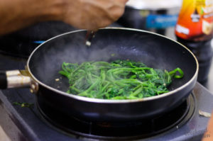 water spinach stir fry, morning glory vegetable fry