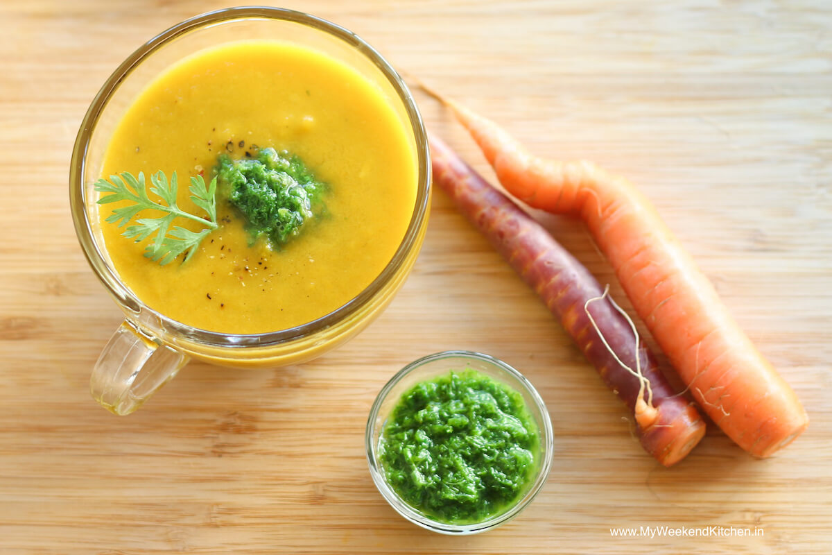 carrot and leek soup with carrot top pesto carrot and leek soup with carrot top pesto