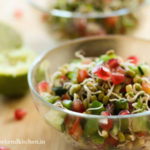 Sprouted moong dal salad, kung dal sprouts salad