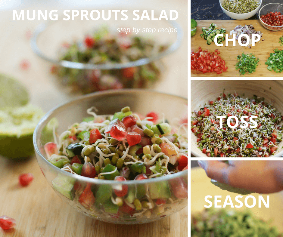 Quick and healthy moong dal sprouts salad