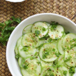Asian Cucumber salad with a vinegar and sesame salad dressing