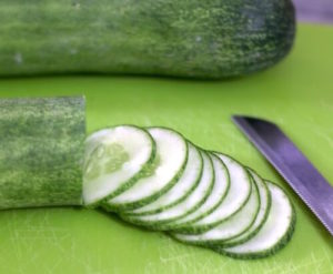 sliced cucumber salad
