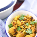 roasted cauliflower vegetable fry, turmeric spiced cauliflower