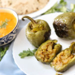 Vegetarian stuffed peppers, potato stuffed peppers, stuffed capsicum, barwan shimla mirch