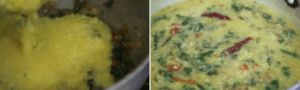 spinach dal step by step recipe - add the cooked dal