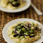 orzo pasta salad with lemon garlic and thyme mushrooms