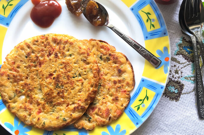 Savory Jowar (Sorghum flour) pancakes | My Weekend Kitchen