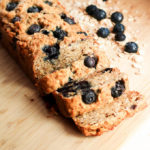vegan blueberry banana bread with oats and whole wheat flour