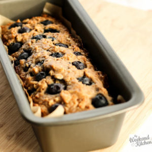 eggless and vegan blueberry banana bread with oats and whole wheat flour