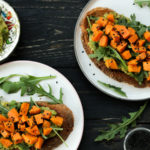 avocado toast with sweet potato topping, vegan avocado recipe