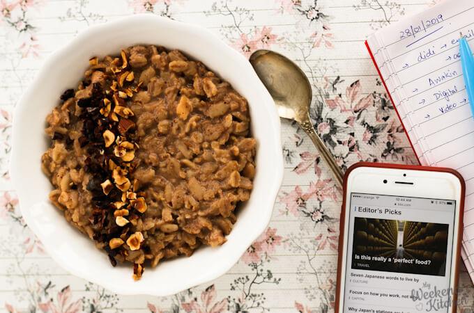 hazelnut chocolate oatmeal porridge