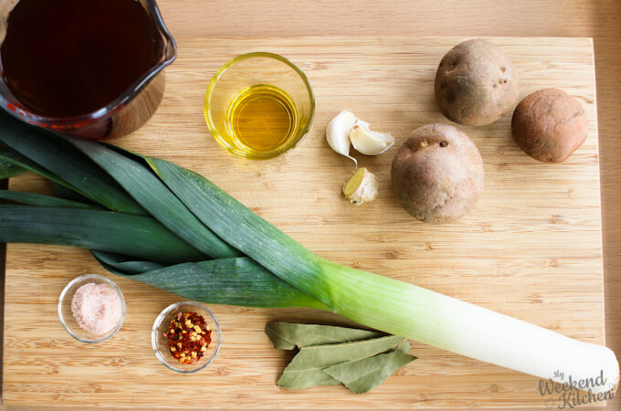 vegan potato and leek soup ingredients
