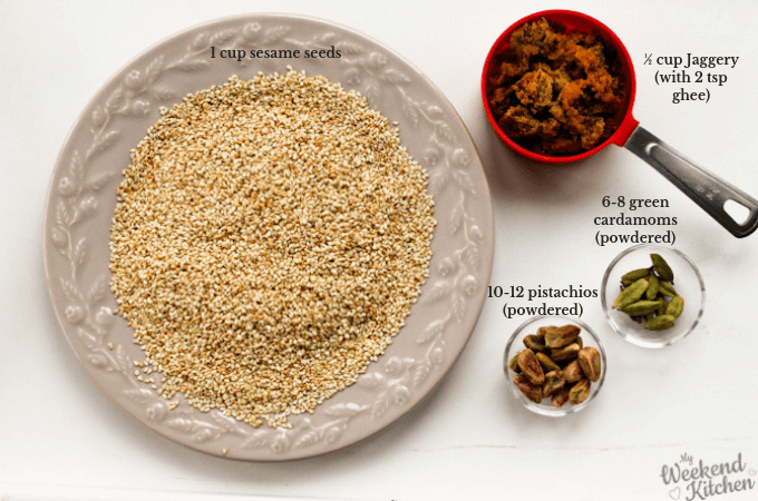 til gud laddu ingredients, how to make sweet sesame balls