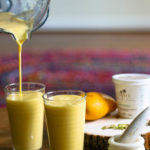 vegan mango lassi with coconut yogurt