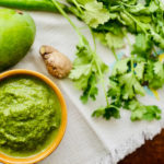 coriander and raw mango chutney, green mango chutney