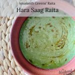 amaranth green recipe, hara saag raita recipe