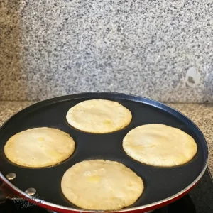 pancakes in a pancake mould pan